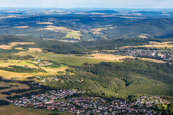 Flugplatz Idar-Oberstein/Göttschied von Nordwesten im Bundesland Rheinland-Pfalz, Deutschland