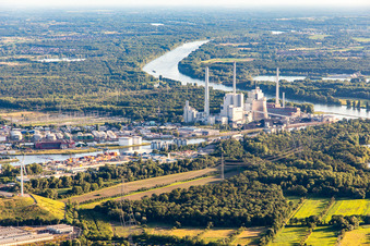 Rheinhafen-Dampfkraftwerk Karlsruhe im Ortsteil Daxlanden im Bundesland Baden-Württemberg, Deutschland