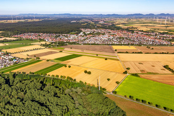 Rülzheim von Osten im Bundesland Rheinland-Pfalz, Deutschland