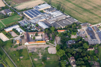 Luftbild von Intersnack Deutschland SE Werk Petersau und  Reitanlage Carlo von Opel im Ortsteil Mörsch in Frankenthal im Bundesland Rheinland-Pfalz