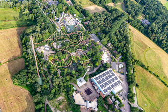 Luftbild von BigFM Expedition GeForce im Holiday Park Germany in Haßloch im Bundesland Rheinland-Pfalz, Deutschland