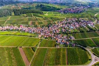 Ortschaft von Süden in Ranschbach im Bundesland Rheinland-Pfalz, Deutschland