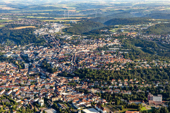 Pirmasens von Süden im Bundesland Rheinland-Pfalz, Deutschland