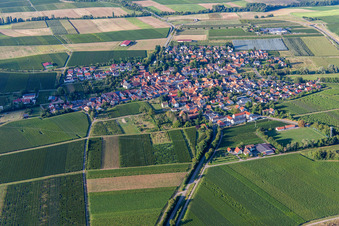 Ortschaft von Süden in Impflingen im Bundesland Rheinland-Pfalz, Deutschland