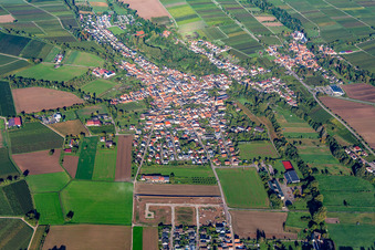 Ortschaft von Osten im Ortsteil Ingenheim in Billigheim-Ingenheim im Bundesland Rheinland-Pfalz, Deutschland