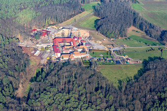 Schrägluftbild von Kloster Liebfrauenberg in Bad Bergzabern im Bundesland Rheinland-Pfalz, Deutschland