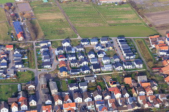 Neubaugebiet im Sandblatt in Hatzenbühl im Bundesland Rheinland-Pfalz, Deutschland aus der Luft
