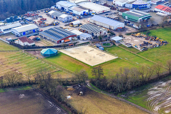 Schrägluftbild von Reitstall Eichenlaub in Herxheim bei Landau im Bundesland Rheinland-Pfalz, Deutschland