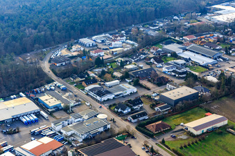 Luftbild von Industriegebiet Am Kleinwald in Herxheim bei Landau im Bundesland Rheinland-Pfalz, Deutschland
