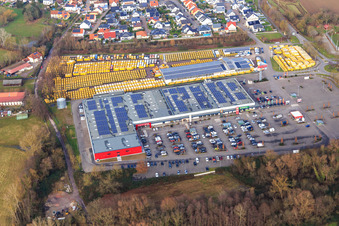 Schrägluftbild von Engel&Engelk GmbH Autohandel und Modepark Röther im Südpfalz Center in Rohrbach im Bundesland Rheinland-Pfalz, Deutschland