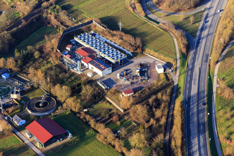 Schrägluftbild von Geothermiekraftwerk Insheim im Bundesland Rheinland-Pfalz, Deutschland