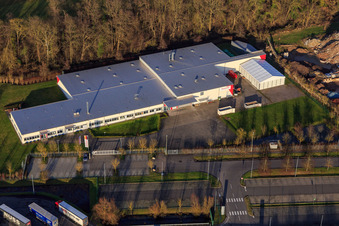 Thermo Fisher am Erlenbachweg im Ortsteil Minderslachen in Kandel im Bundesland Rheinland-Pfalz, Deutschland aus der Luft