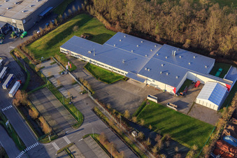 Thermo Fisher am Erlenbachweg im Ortsteil Minderslachen in Kandel im Bundesland Rheinland-Pfalz, Deutschland aus der Luft betrachtet