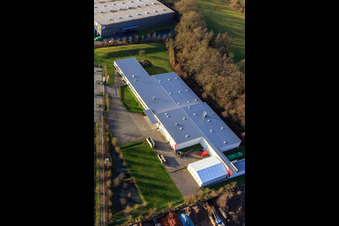 Drohnenbild von Thermo Fisher am Erlenbachweg im Ortsteil Minderslachen in Kandel im Bundesland Rheinland-Pfalz, Deutschland