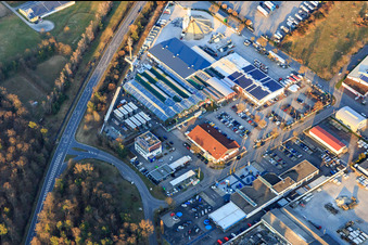 Hornung Beton & Kies Lager und  hagebaumarkt Stutensee im Ortsteil Friedrichstal im Bundesland Baden-Württemberg, Deutschland