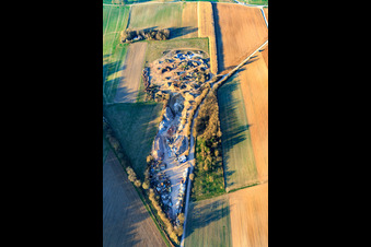 Schrägluftbild von Ernst Semar GmbH Recycling-Anlage & Containerdienst in Oberotterbach im Bundesland Rheinland-Pfalz, Deutschland