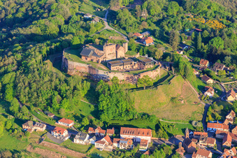 Luftbild von Château de Lichtenberg von Nordwesten im Bundesland Bas-Rhin, Frankreich