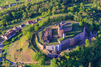 Luftbild von Château de Lichtenberg aus Süden im Bundesland Bas-Rhin, Frankreich