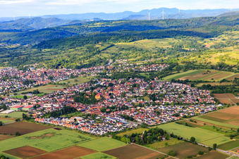 Ortsansicht aus Südwesten in Mahlberg im Bundesland Baden-Württemberg, Deutschland