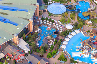 Frigg Tempel des Rulantica im Europapark Rust im Bundesland Baden-Württemberg, Deutschland