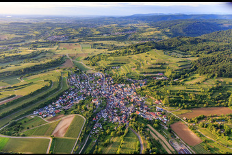 Luftbild von Winzerdorfansicht aus Süden im Ortsteil Bombach in Kenzingen im Bundesland Baden-Württemberg, Deutschland