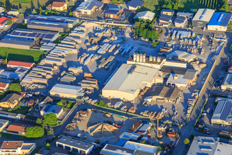 Industriegebiet Tullastraße mit Lithonplus GmbH & Co. KG in Wyhl am Kaiserstuhl im Bundesland Baden-Württemberg, Deutschland