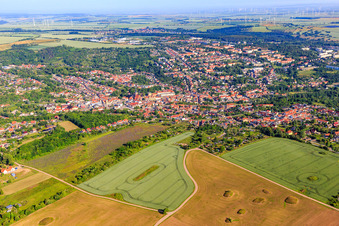 Stadtübersicht aus Südosten in Hettstedt im Bundesland Sachsen-Anhalt, Deutschland