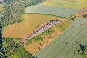 Teufelsmauer (Königsstein) im Ortsteil Weddersleben in Thale im Bundesland Sachsen-Anhalt, Deutschland vom Flugzeug aus