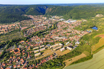 Stadtansicht aus Norden in Thale im Bundesland Sachsen-Anhalt, Deutschland