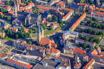 Fischmarkt und Kirche St. Martini am Matiniplan im Ortsteil Diocese Halberstadt im Bundesland Sachsen-Anhalt, Deutschland