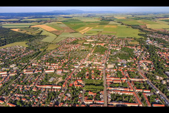 Wilhelm-Trautewein-Straße aus Westen in Halberstadt im Bundesland Sachsen-Anhalt, Deutschland
