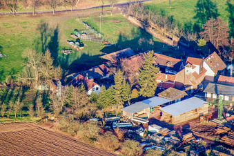 Drohnenbild von Schaidt, Schaidter Mühle in Wörth am Rhein im Bundesland Rheinland-Pfalz, Deutschland