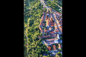 Luftaufnahme von Historischer Ortskern mit Fruchtkasten und Stadtkirche in Rosenfeld im Bundesland Baden-Württemberg, Deutschland
