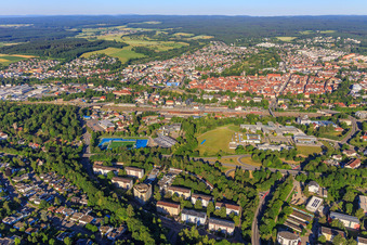 Stadtansicht aus Osten im Ortsteil Villingen in Villingen-Schwenningen im Bundesland Baden-Württemberg, Deutschland