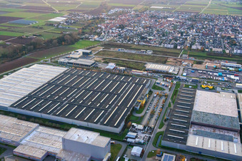 Luftbild von Industriegebiet Interpark in Offenbach an der Queich im Bundesland Rheinland-Pfalz, Deutschland