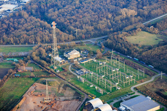 Umspannwerk der Pfalzwerke Netz AG in Mutterstadt im Bundesland Rheinland-Pfalz, Deutschland