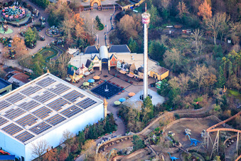 Platz der Fontänen im Plopsaland Deutschland in Haßloch im Bundesland Rheinland-Pfalz