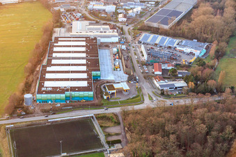 Luftbild von Neubau des Logistikpark der HANSAINVEST und DFI-Real-Estate Kandel für FRISCHEPLATTFORM SÜDWEST der Gemüsering Stuttgart GmbH im Ortsteil Minderslachen im Bundesland Rheinland-Pfalz, Deutschland