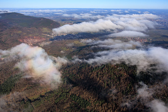 Blick über den Hohenberg aus Südwesten in Albersweiler im Bundesland Rheinland-Pfalz, Deutschland