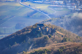 Burgruine Madenburg aus Norden in Leinsweiler im Bundesland Rheinland-Pfalz, Deutschland