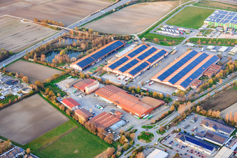 Hallen des Pfalzmarkt für Obst und Gemüse eG in Mutterstadt im Bundesland Rheinland-Pfalz, Deutschland