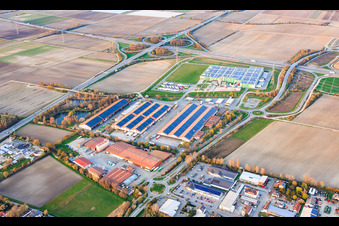 Hallen des Pfalzmarkt für Obst und Gemüse eG in Mutterstadt im Bundesland Rheinland-Pfalz, Deutschland