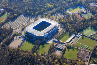 Fußballstadion BBBank Wildpark des Karlsruher Sport-Club Mühlburg-Phönix e. V im Ortsteil Innenstadt-Ost im Bundesland Baden-Württemberg, Deutschland