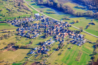 Dietenhausen von Südwesten in Keltern im Bundesland Baden-Württemberg, Deutschland