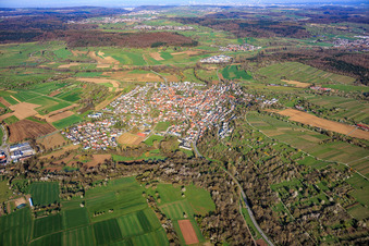 Ellmendingen von Südosten in Keltern im Bundesland Baden-Württemberg, Deutschland