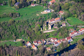 Château de Frauenberg über der Blies im Bundesland Moselle, Frankreich