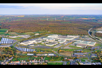 Industriegebiet Zone Europôle, mit MAHLE Behr France Hambach S.A.S. und INEOS im Bundesland Moselle, Frankreich