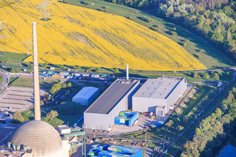 Halle der GNR Gesellschaft für nukleares Reststoffrecycling in Philippsburg im Bundesland Baden-Württemberg, Deutschland