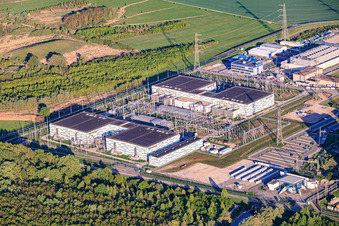 Gleichstrom Umspannwerk der TransnetBW GmbH in Philippsburg im Bundesland Baden-Württemberg, Deutschland