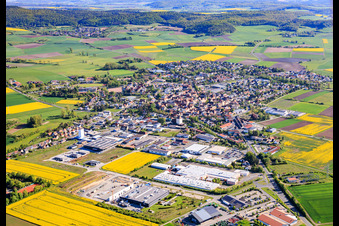 Hofheim in Unterfranken von Südwesten im Bundesland Bayern, Deutschland